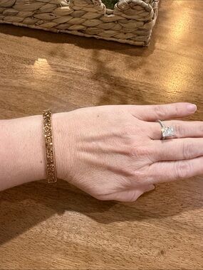 Express Gold-Tone Glitter Bangle Bracelet